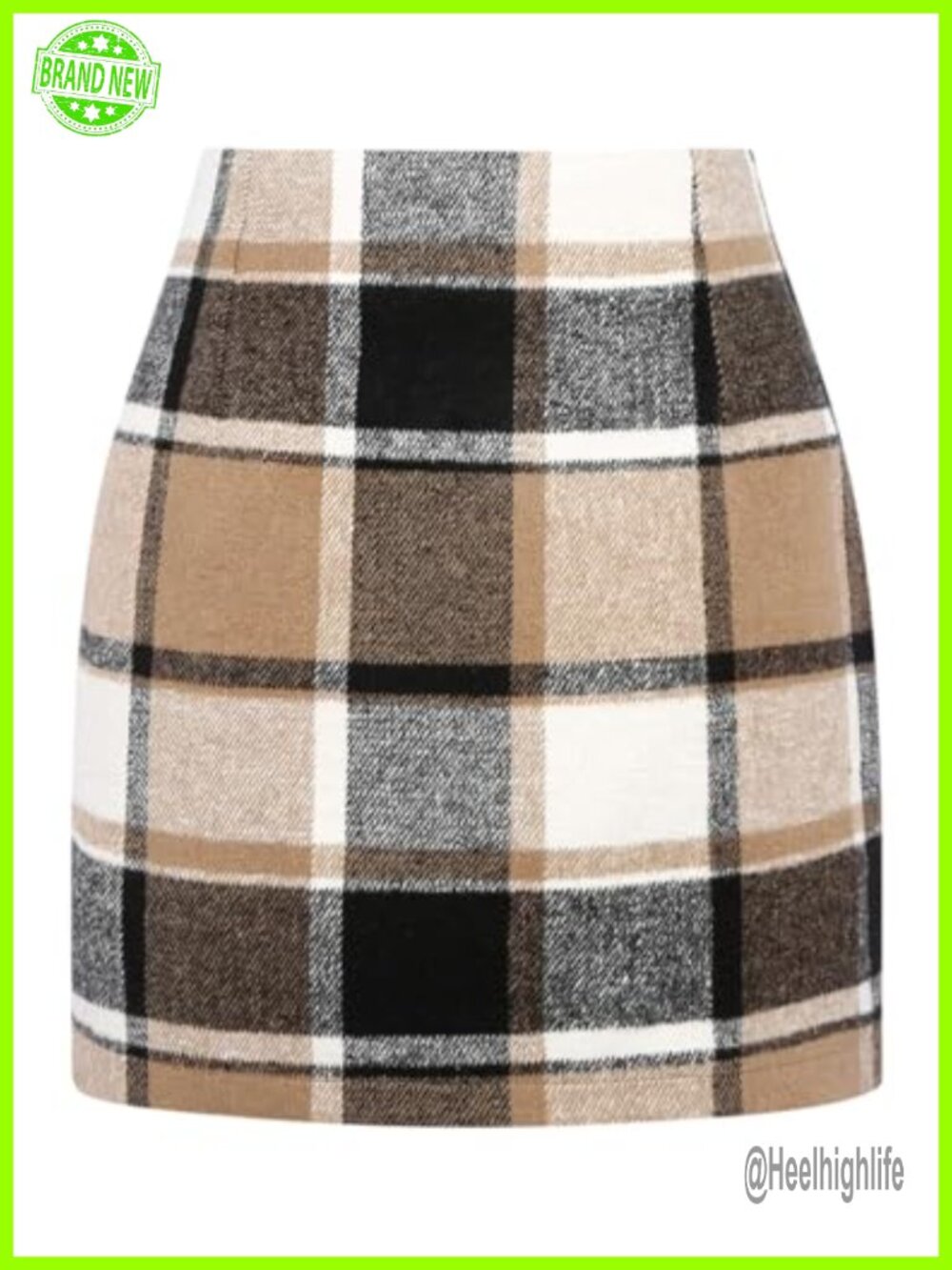 High Waist Plaid Bodycon Mini Pencil Skirt Fall Winter Party Clubwear